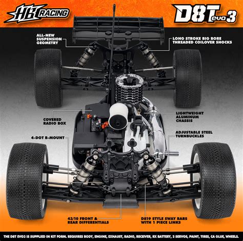 hb racing 4x4 metal chassis|HB Racing D8T Evo3 1/8 4WD Off.